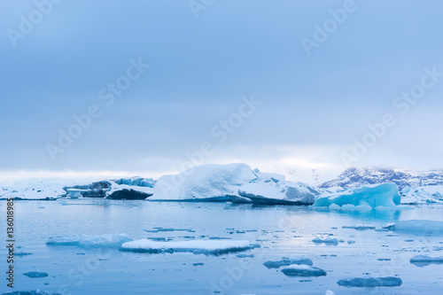 Blue Icebergs in Glacier Lagoon, Jokulsarlon, Iceland © klenger