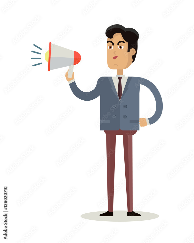 Man with Loudspeaker Vector Illustration. Man with Loudspeaker Vector Illustration.