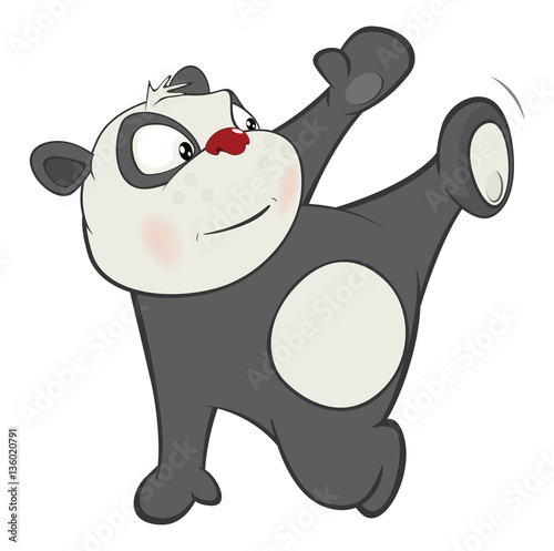 Fototapeta Naklejka Na Ścianę i Meble -  Illustration of a Cute Panda. Cartoon Character 