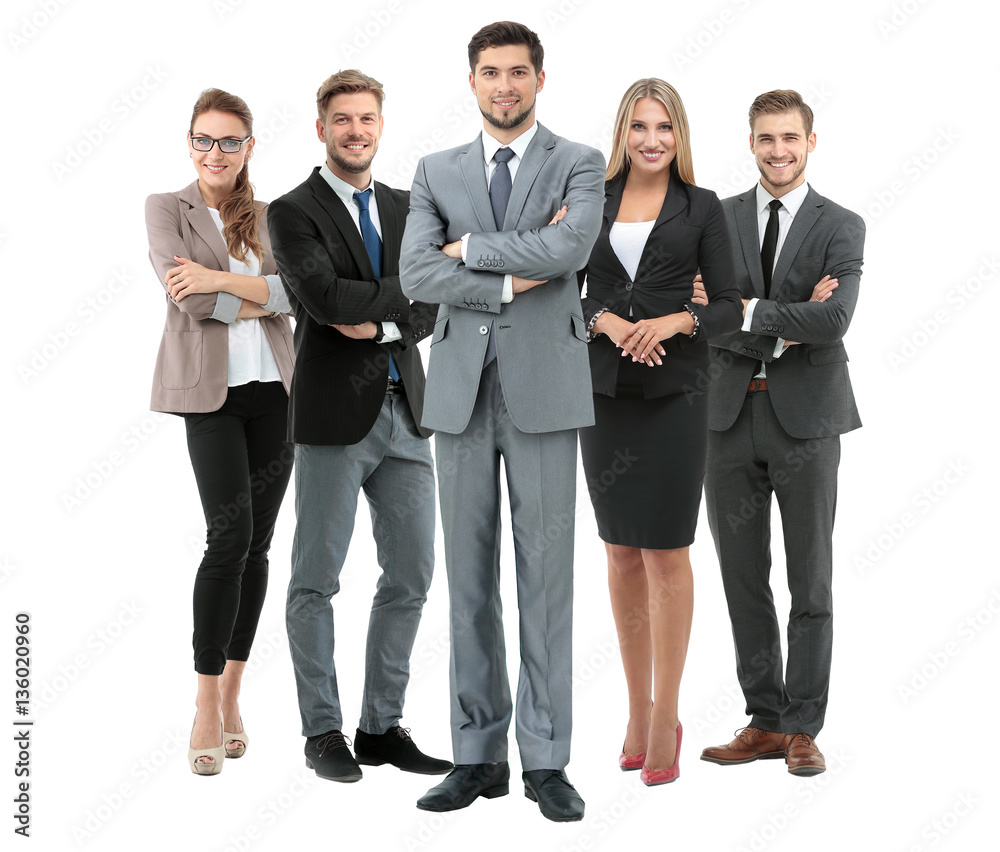 Group of smiling business people. Isolated over white background Group of smiling business people. Isolated over white background