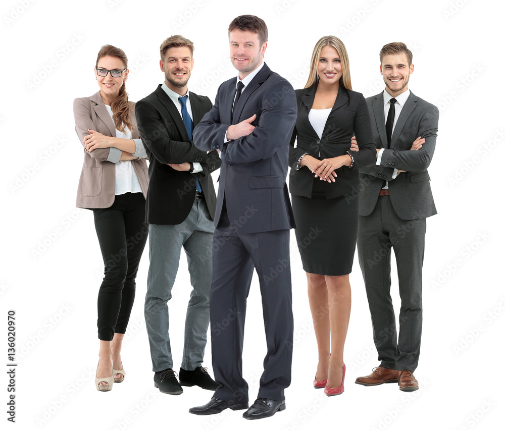Group of smiling business people. Isolated over white background Group of smiling business people. Isolated over white background