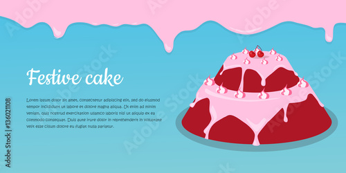 Bon Appetit. Festive Cake Web Banner. Chocolate