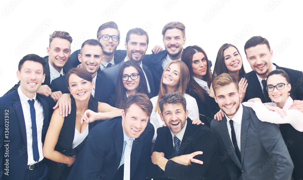 Group of happy young business people in a meeting at office Group of happy young business people in a meeting at office