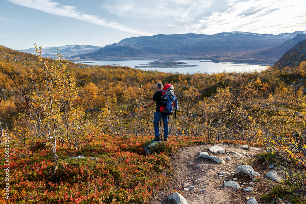 Trekking auf dem Kungsleden im Herbst, Lappland - Schweden