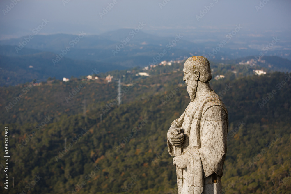 Statue over the Barcelona city