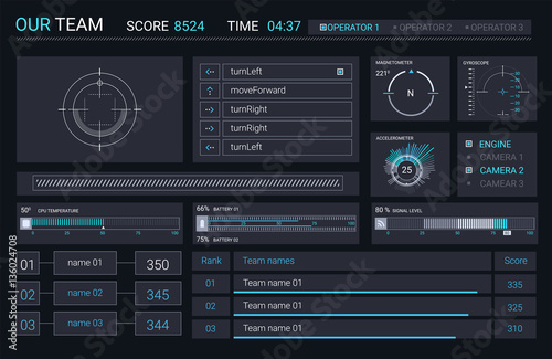 Vector HUD elements for user interface. 