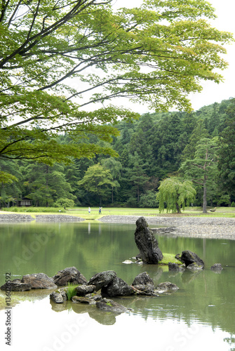 Motsuji The Pure Land Garden Standing Stone Pool Partial photo