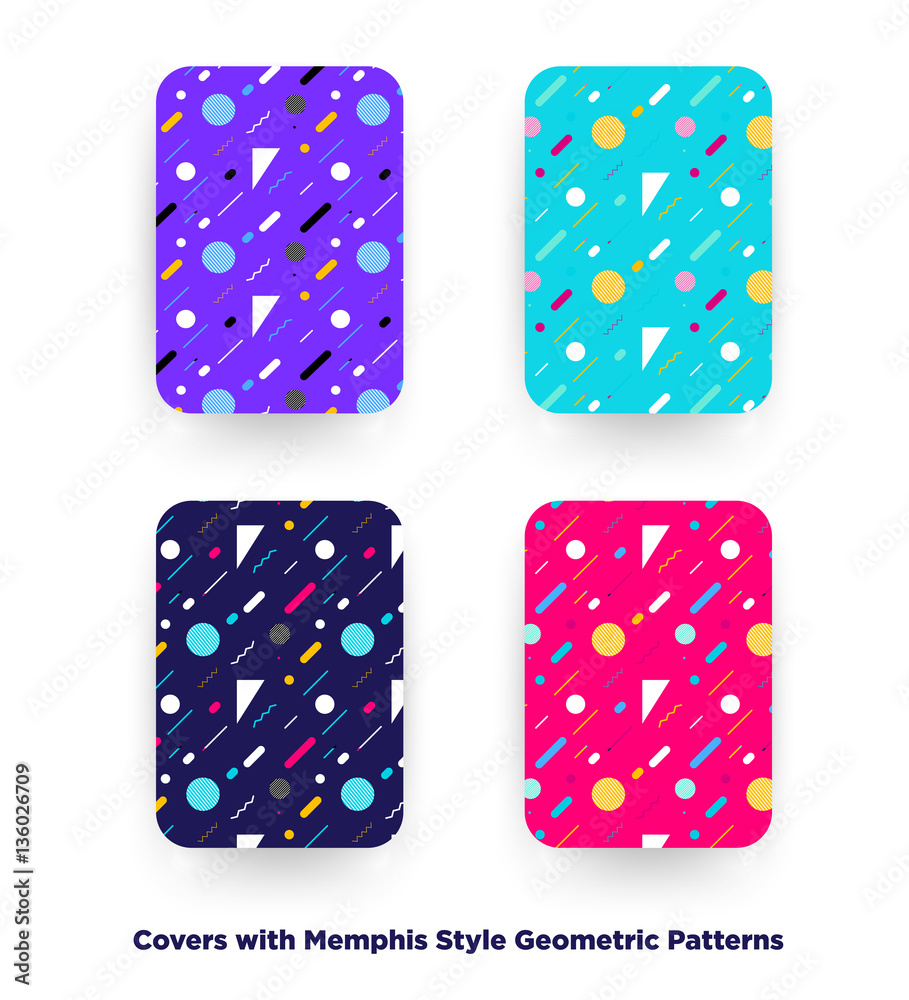 Covers with flat geometric pattern. Covers with flat geometric pattern.