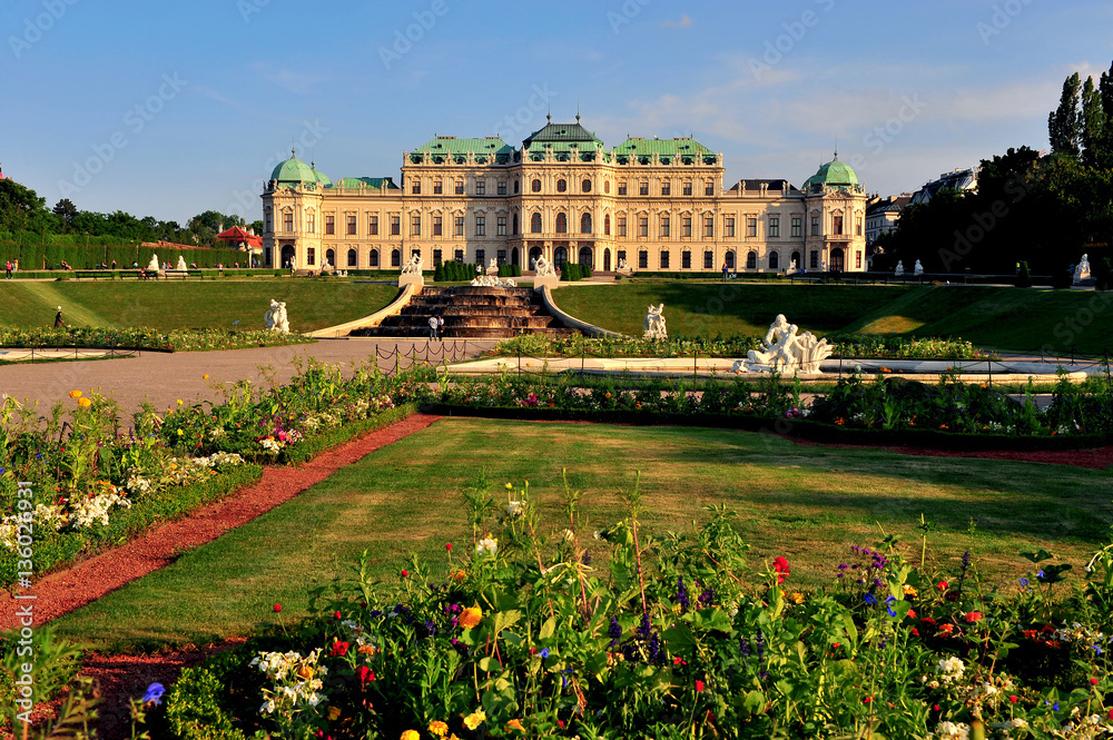 View of Belvedere palace in Vienna