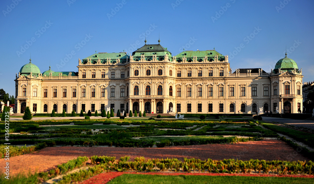 Facade of Belvedere complex in Vienna