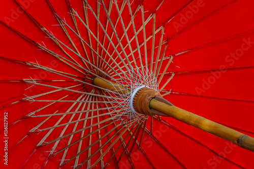 Thai Red Traditional Umbrella