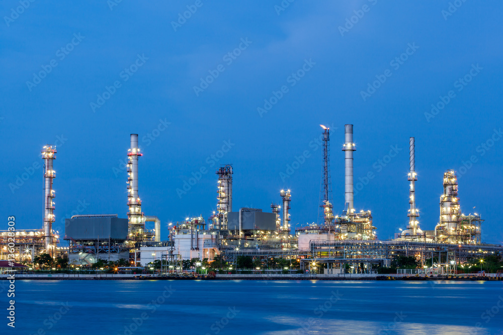 Oil refinery plant of Petrochemistry industry in twilight time, Oil refinery plant of Petrochemistry industry in twilight time,