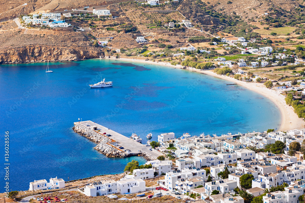 View of the Aegiali beach, Amorgos island, Greece