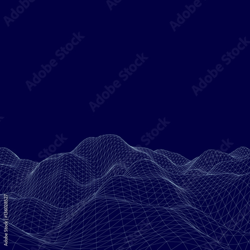 Abstract landscape. Wave su...