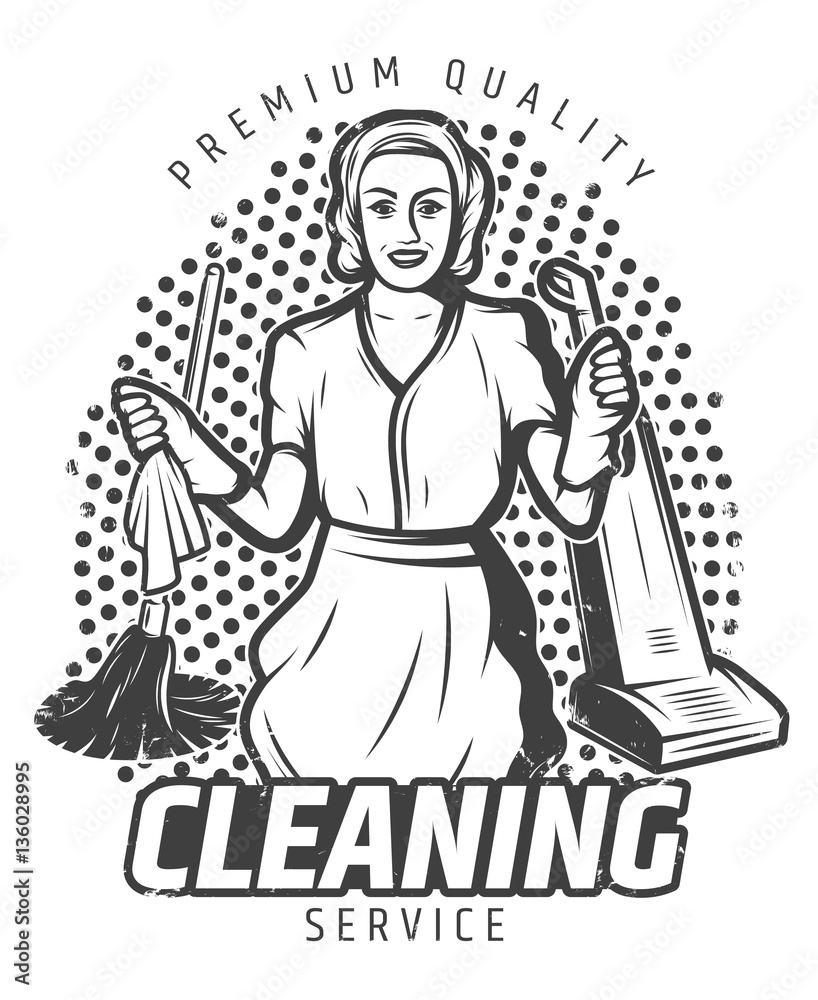 Obraz premium Vintage Cleaning Service Template