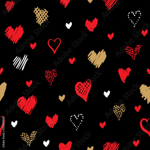 Romantic pattern with hearts
