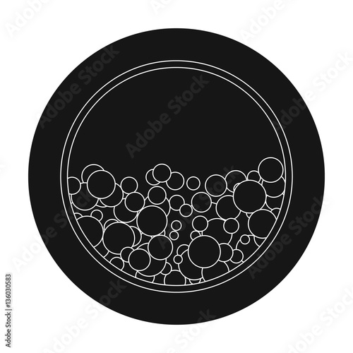 Washing mashine icon in black style isolated on white background. Cleaning symbol stock vector illustration.