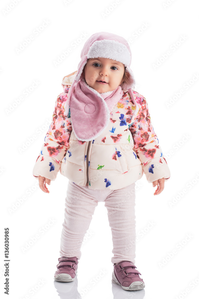 Adorable baby girl portrait on white background Adorable baby girl portrait on white background
