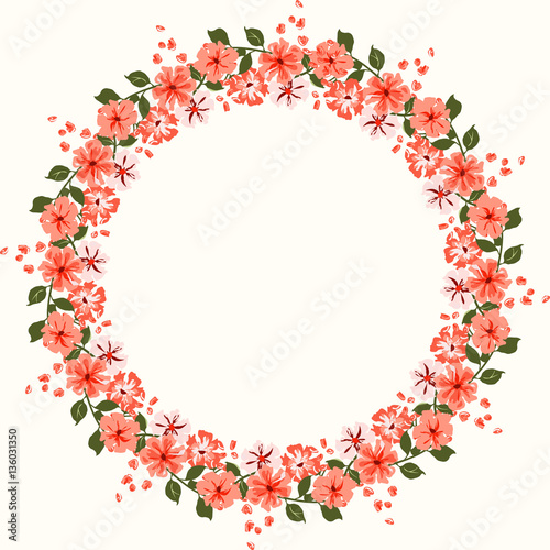 Floral round frames from cute