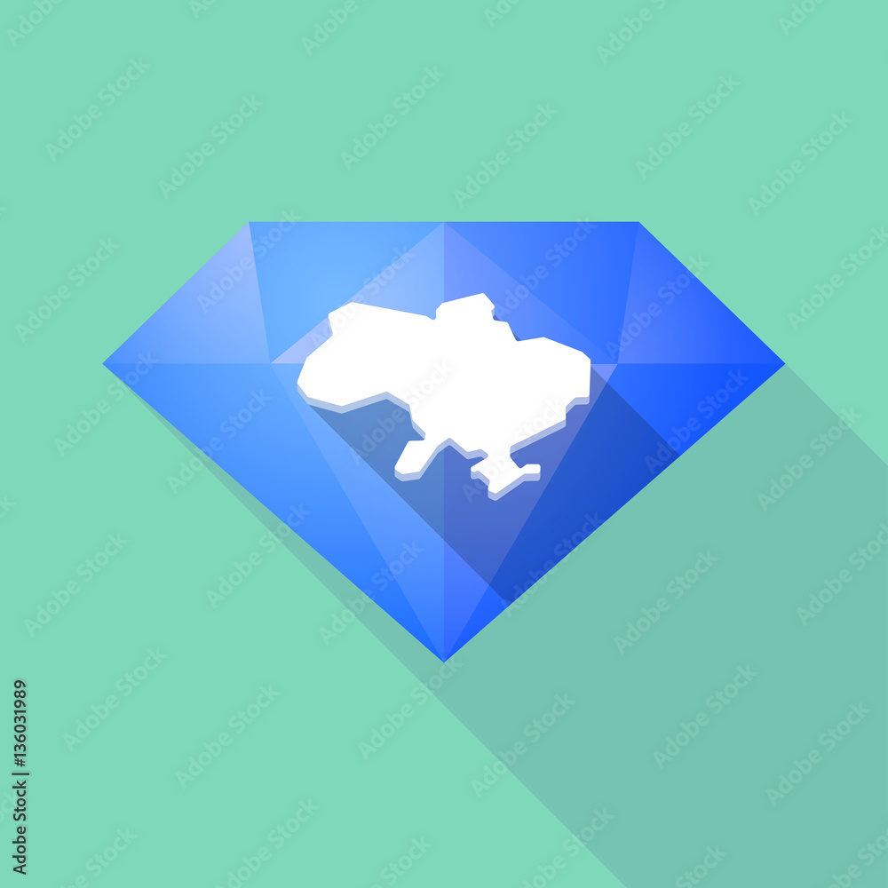 Long shadow diamond with the map of Ukraine Long shadow diamond with the map of Ukraine