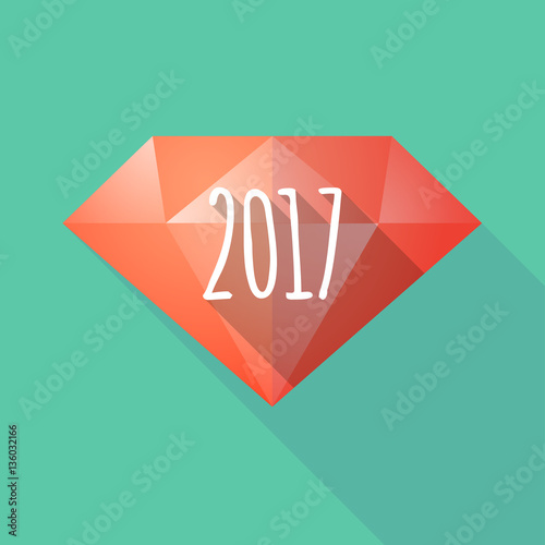 Long shadow  diamond with  a 2017 year  number icon
