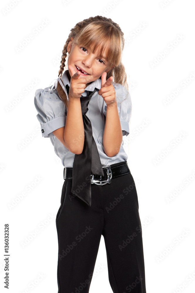 Little girl pointing finger at camera Little girl pointing finger at camera