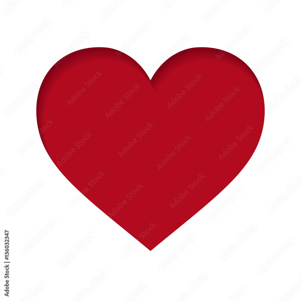 vector red paper heart on white background vector red paper heart on white background