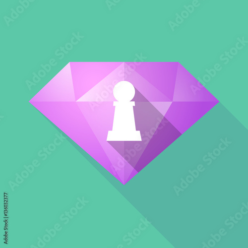 Long shadow  diamond with a  pawn chess figure