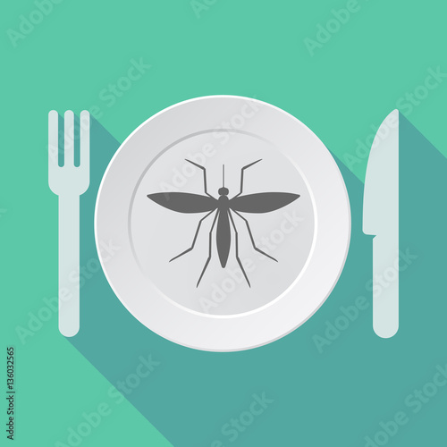 Long shadow tableware with  a mosquito