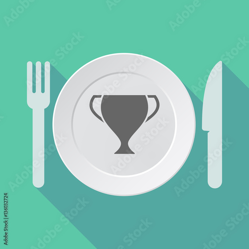 Long shadow tableware with  an award cup
