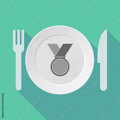 Long shadow tableware with  a medal
