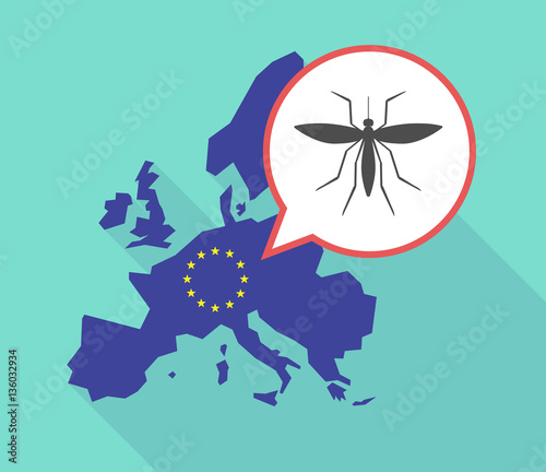 Map of the EU map with a mosquito