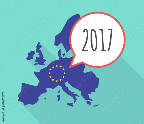 Map of the EU map with a 2017 year number icon