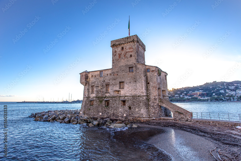 The ancient castle on the sea, Rapallo, Genoa (Genova), Italy