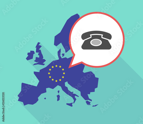 Map of the EU map with a retro telephone sign