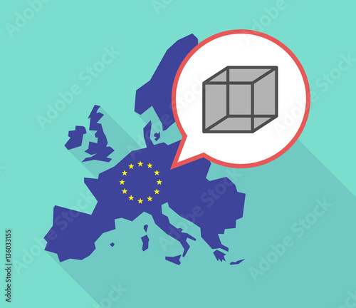 Map of the EU map with  a cube sign