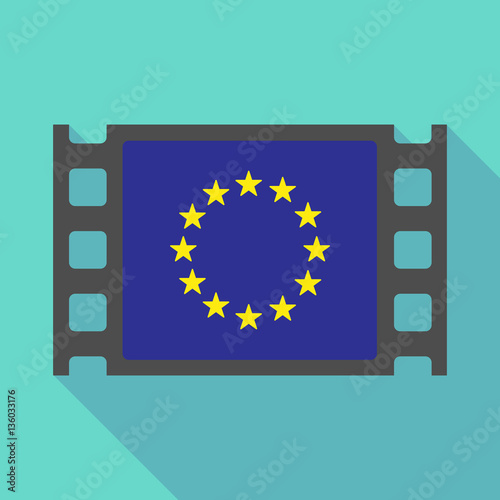 Long shadow film frame with  the EU flag stars