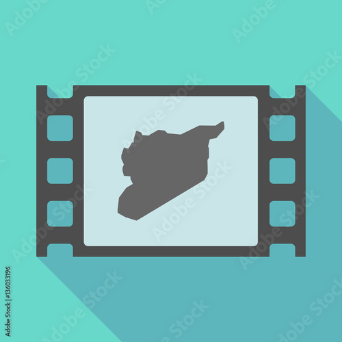Long shadow film frame with  the map of Syria