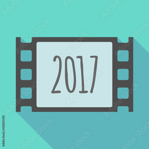 Long shadow film frame with  a 2017 year  number icon