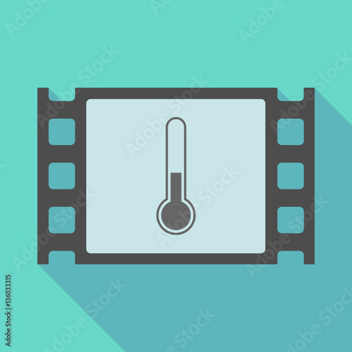 Long shadow film frame with  a thermometer icon
