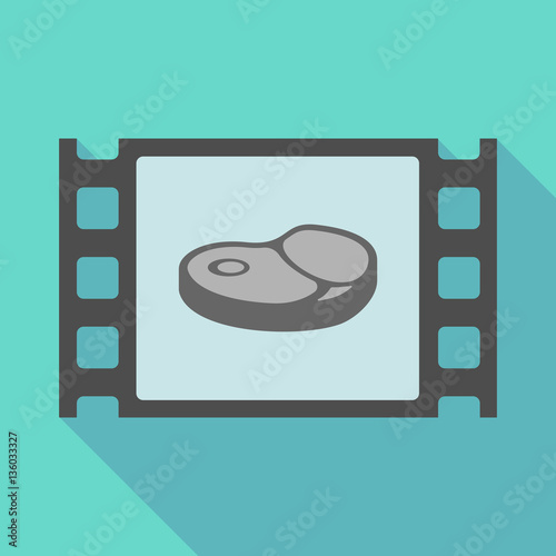 Long shadow film frame with  a steak icon