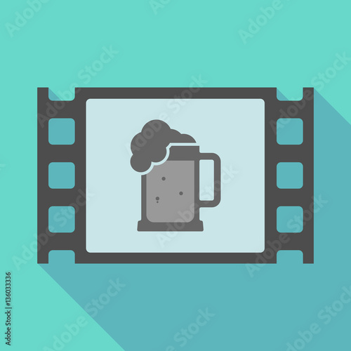 Long shadow film frame with  a beer jar icon