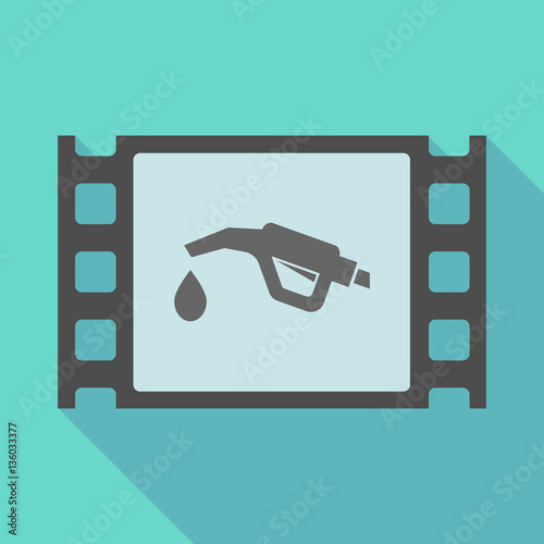 Long shadow film frame with  a gas hose icon