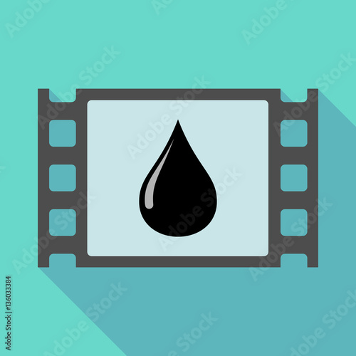 Long shadow film frame with  an oil drop icon