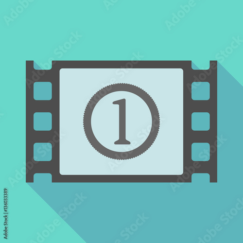 Long shadow film frame with  a coin icon