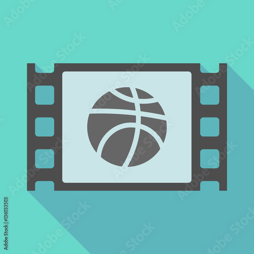 Long shadow film frame with  a basketball ball