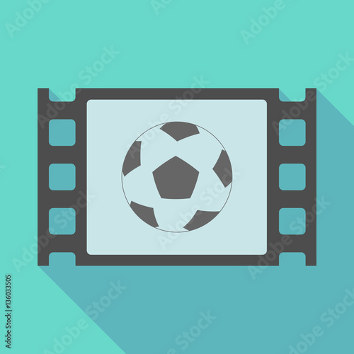 Long shadow film frame with  a soccer ball