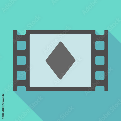 Long shadow film frame with  the  diamond  poker playing card si