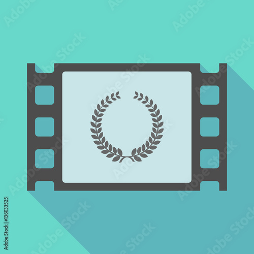 Long shadow film frame with  a laurel crown sign
