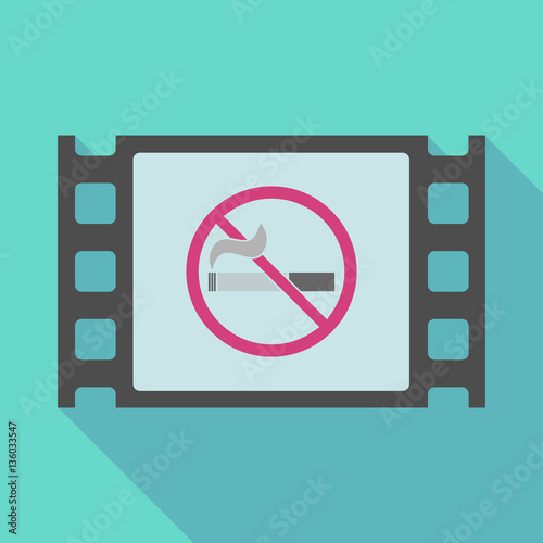Long shadow film frame with  a no smoking sign